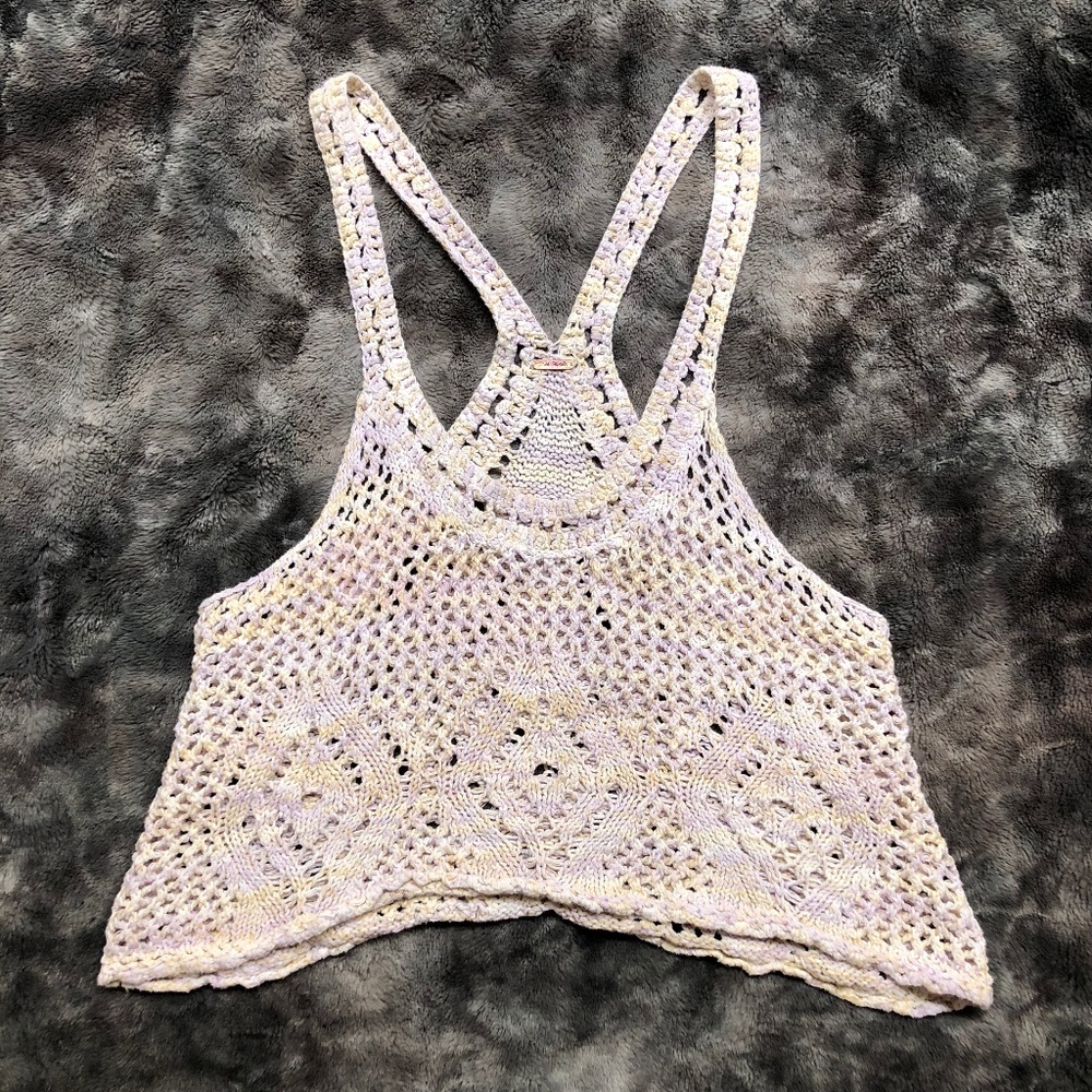 Free People Crochet Beach Crop Tank Top